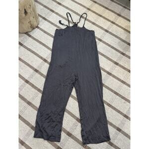Lunya Silk Jumpsuit Gray Women’s Medium Crop Pants Tank Wide Leg